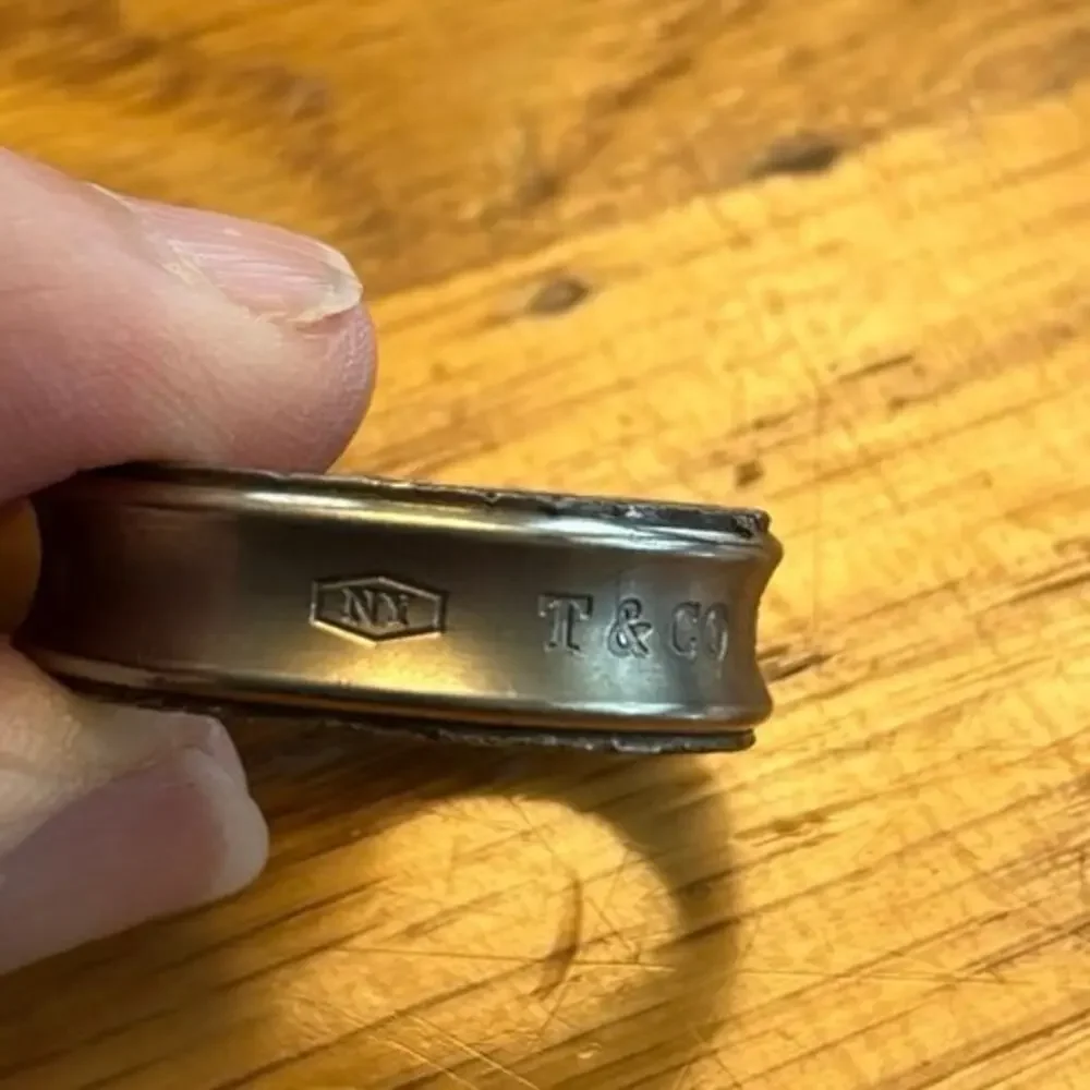 Tiffany & Co T & Co 1837 Band Ring Sterling Silver Vintage DAMAGED PLEASE READ